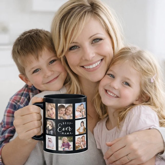 Mug Mère maman collage photo noir blanc (Créateur téléchargé)