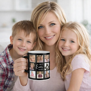 Mug Mère maman collage photo noir blanc