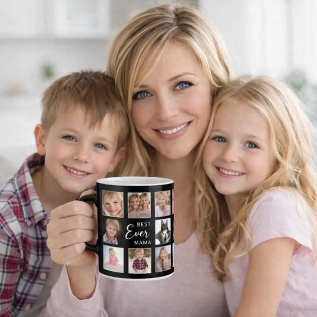 Mug Mère maman collage photo noir blanc (Créateur téléchargé)