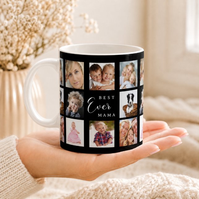 Mug Mère maman collage photo noir blanc (Créateur téléchargé)