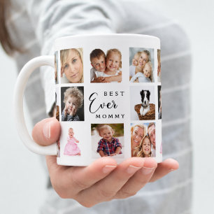 Mug Mère maman photo montage blanc noir