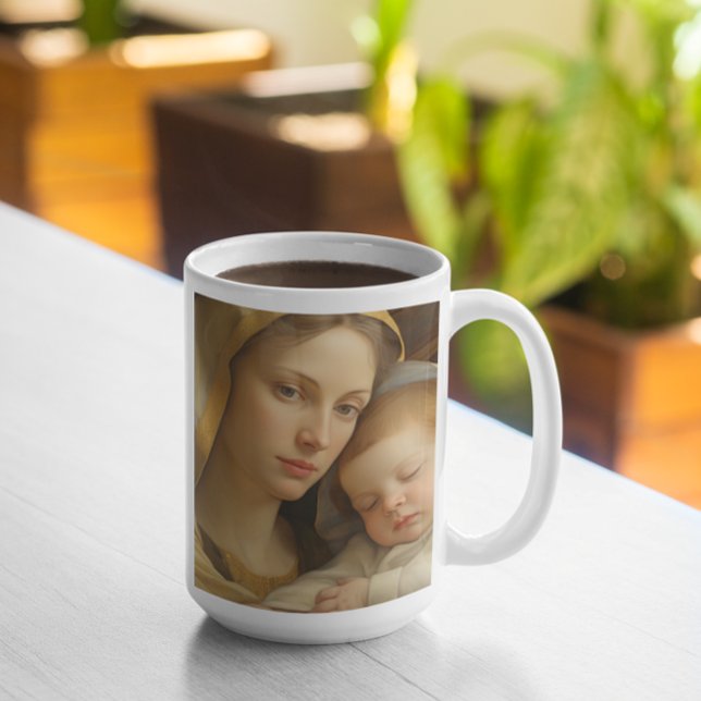 Mug Mère Marie avec Bébé Jésus version 21 (Mother Mary with Baby Jesus version 21 Coffee Mug
)
