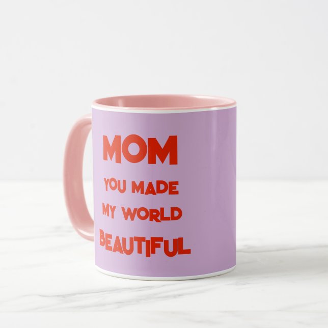 MUG MÈRE, MÈRE, LES FEMMES AIMENT LE CADEAU D'ANNIVERS (Devant gauche)