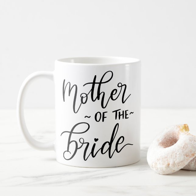 Mug Mère Minimale De La Mariée | Mariage de typographi (Avec donut)