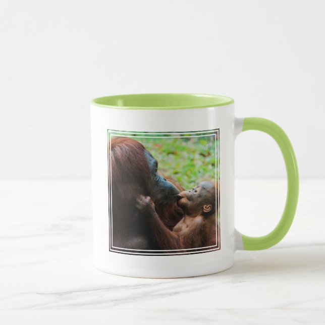 Mug Mère orang-outan avec bébé (Droite)