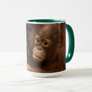 Mug Mère orang-outan et bébé au zoo
