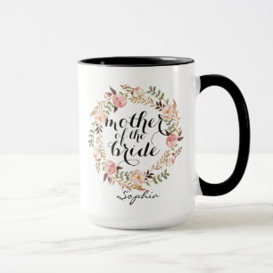 Mug Mère personnalisée de la mariée Floral Wreath