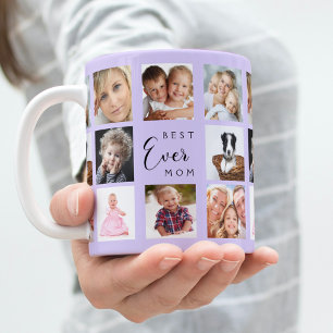 Mug Mère photo collage lavande violet