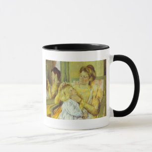 Mug Mère qui comble les cheveux de son enfant. 1901,