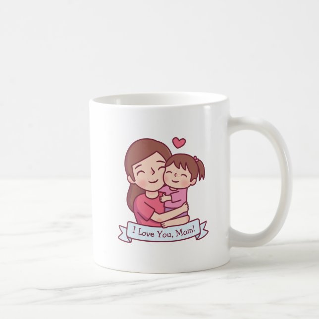 Mug Mère serrant son enfant dans ses bras, Je t'aime m (Droite)