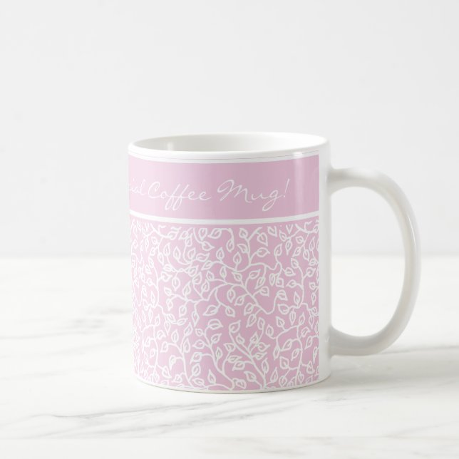 Mug Mère spéciale Motif blanc Feuille, rose pâle (Droite)