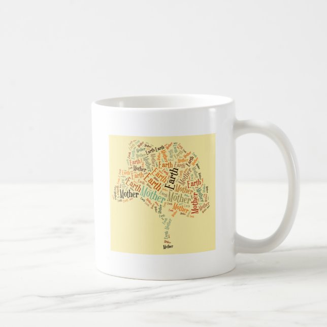 Mug Mère Terre Mot Cloud en forme d'arbre (Droite)