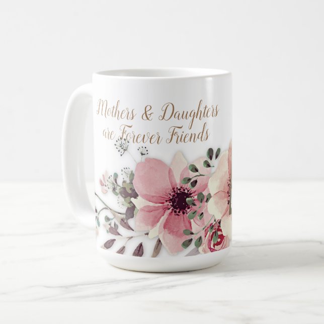 Mug Mères Filles Disant Fleurs Roses (Devant gauche)