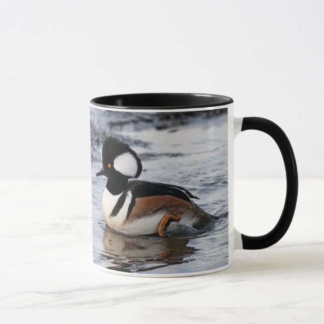Mug Merganseur à capuchon en mouvement (Droite)