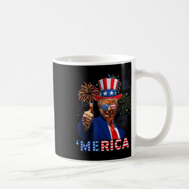 Mug Merica 4 juillet amusant feu d'artifice Trump Indé (Droite)