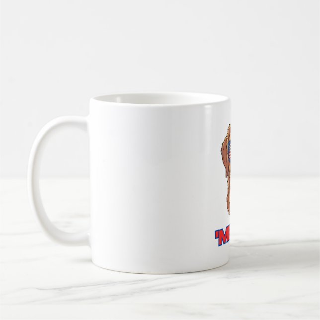 Mug Merica Chien avec USA Drapeau Lunettes de soleil A (Gauche)