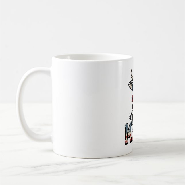 Mug Merica Graphique de gravure vintage vache patrioti (Gauche)