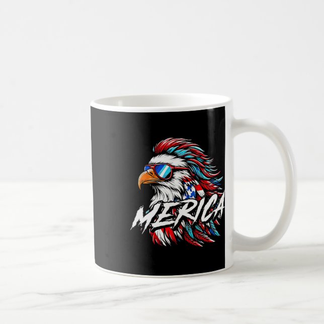 Mug Merica Mullet Eagle Drôle 4 juillet (Droite)