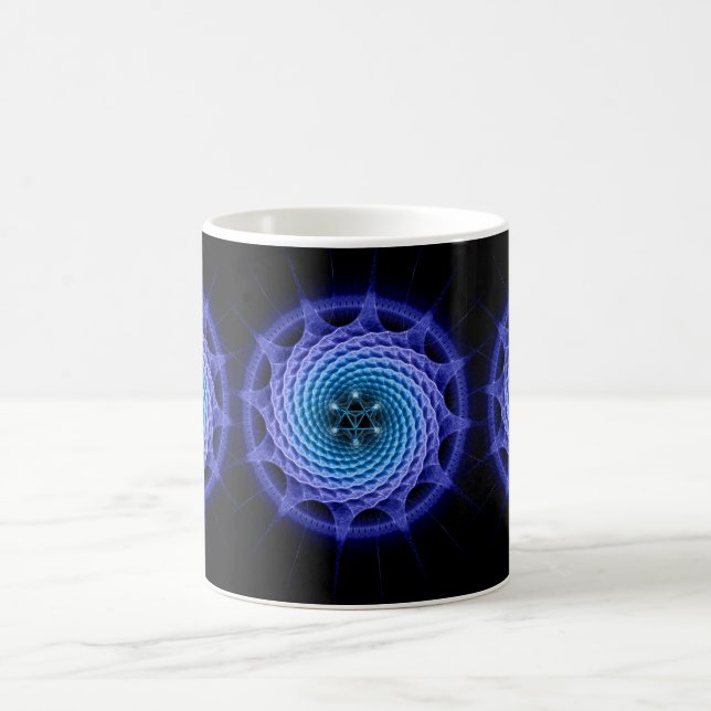 Mug Merkaba Spiral Mandala Blue ( Géométrie Fractale ) (Centre)