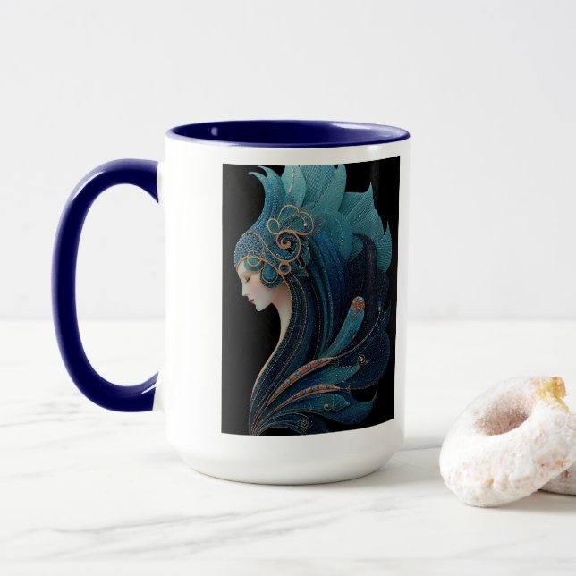 MUG MERMAID NOIR #2 (Avec donut)