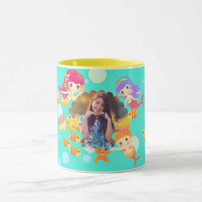 Mug Mermaids Photo Aqua (Centre)