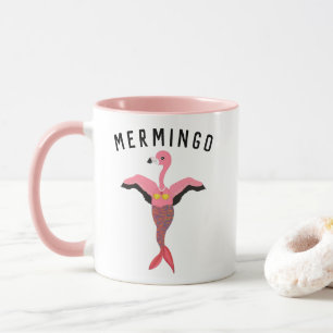 Mug Mermingo rose mignon Flamant rose Sirène Oiseau Cr