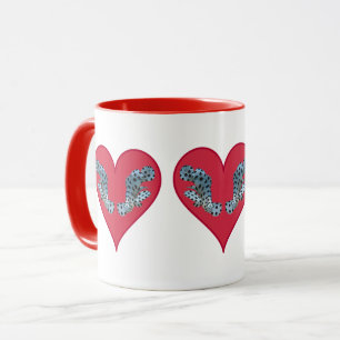 Mug Mérou - Cœurs rouges, disposés horizontalement