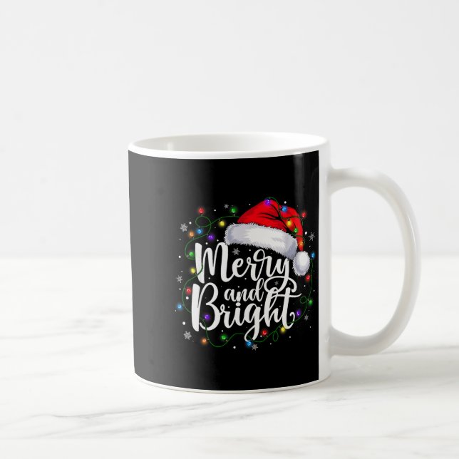 Mug Merry And Bright Christmas Lights Santa Hat Xmas H (Droite)