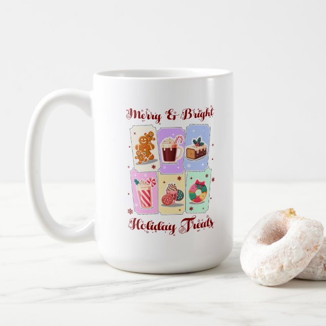 Mug Merry and Bright Holiday Treats Christmas Dessert (Avec donut)