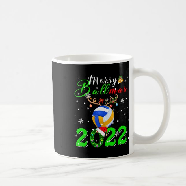 Mug Merry Ballmas 2022 Xmas Père Noël Reindeer Volleyb (Droite)