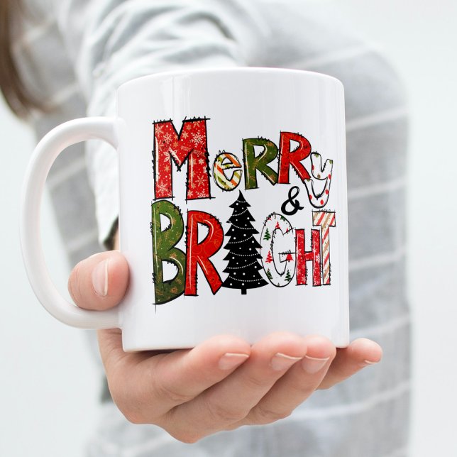 Mug Merry & Bright – Alphabet de Noël (Créateur téléchargé)
