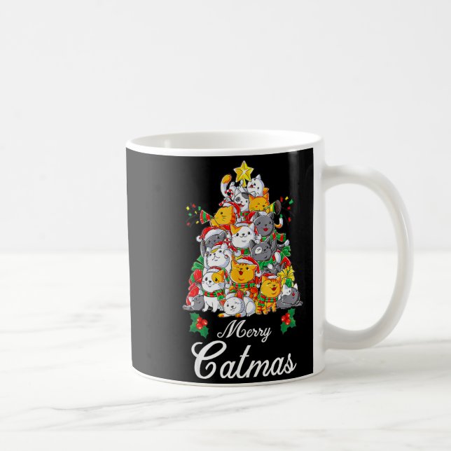 Mug Merry Catmas Cat Christmas Tree Cat Lover  (Droite)