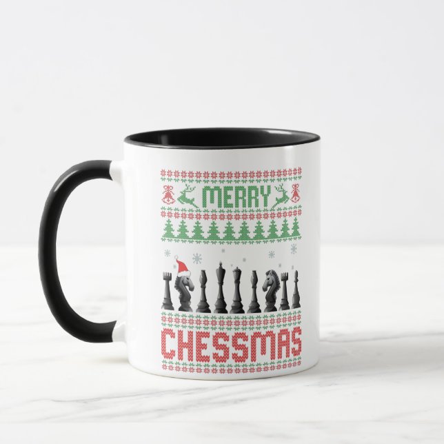 Mug Merry Chessmas Funny Chess christmas Ugly Sweater (Gauche)