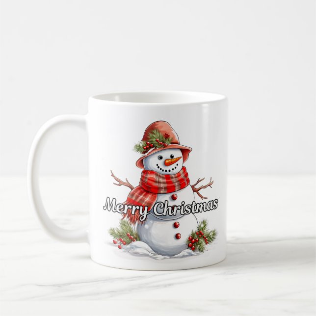 Mug Merry Christmas Bundled-up Little Snowman (Gauche)