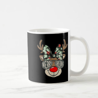 Mug Merry Christmas Camo Reindeer Bow Girl Women Kid H