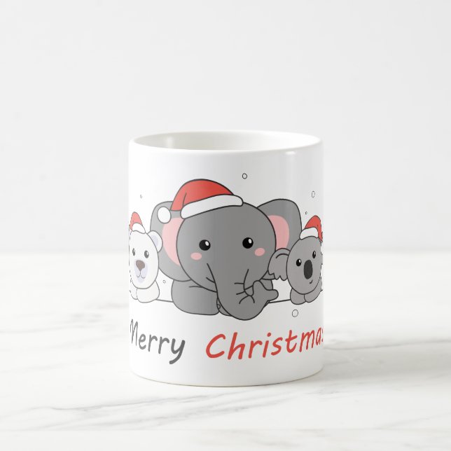 Mug Merry Christmas Christmas Animals Cute Animals Cof (Centre)