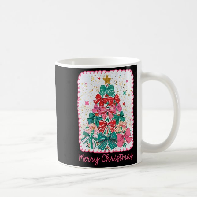 Mug Merry Christmas Coquette Bow Xmas Tree Holiday Gir (Droite)