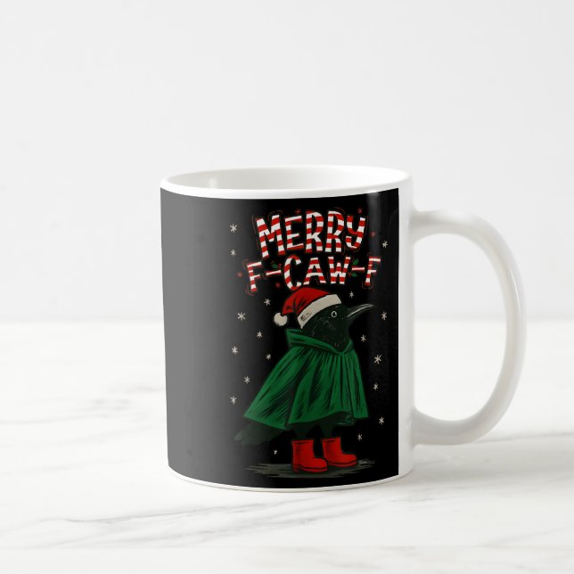 Mug Merry Christmas F-caw-f Crow Santa Black Bird Xmas (Droite)