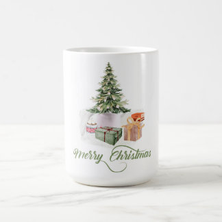 Mug merry christmas festive cute modern trees rustic