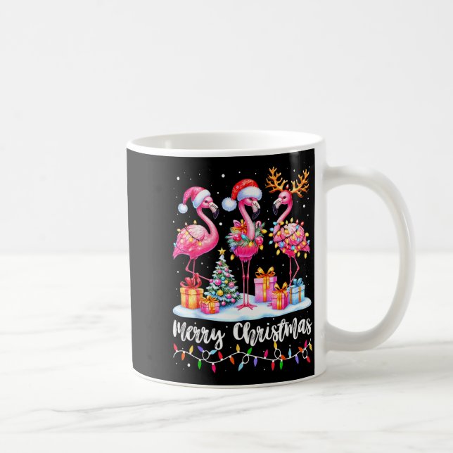 Mug Merry Christmas Flamingo Santa Hat Xmas Pajamas Ho (Droite)
