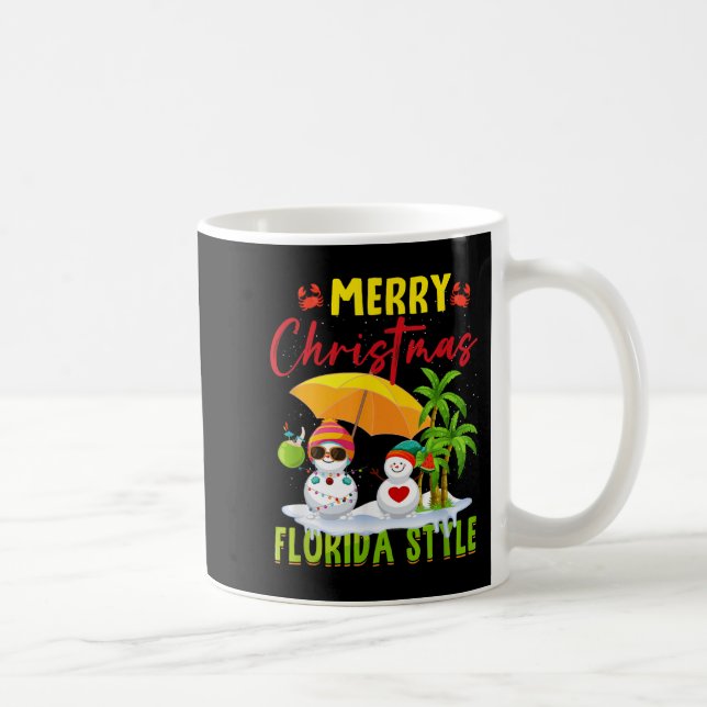Mug Merry Christmas Florida Style Snowman Summer Vacat (Droite)