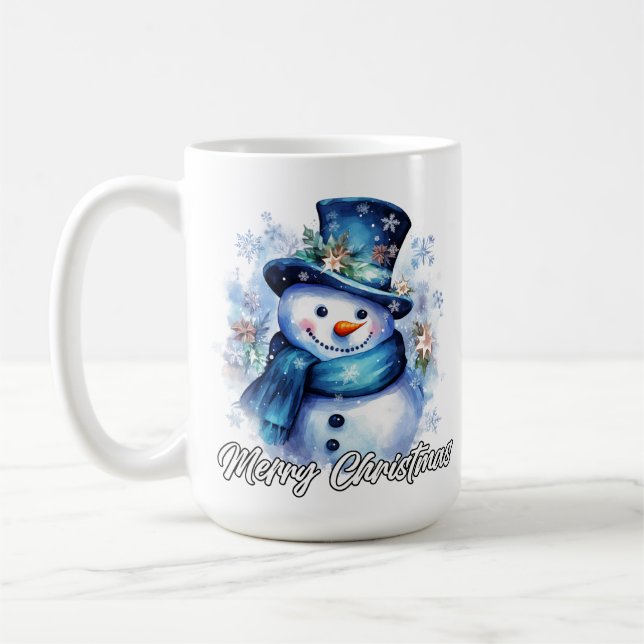 Mug Merry Christmas Happy Holidays Jolly Snowman (Gauche)