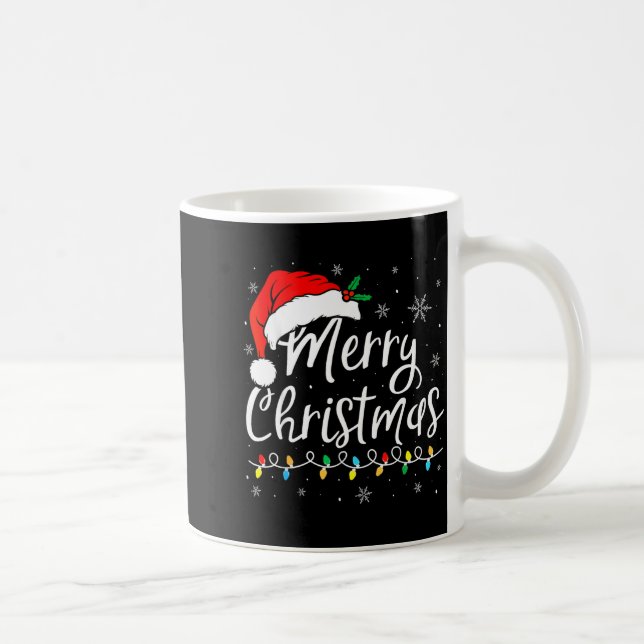 Mug Merry Christmas Lights Santa Hat Xmas Family Match (Droite)