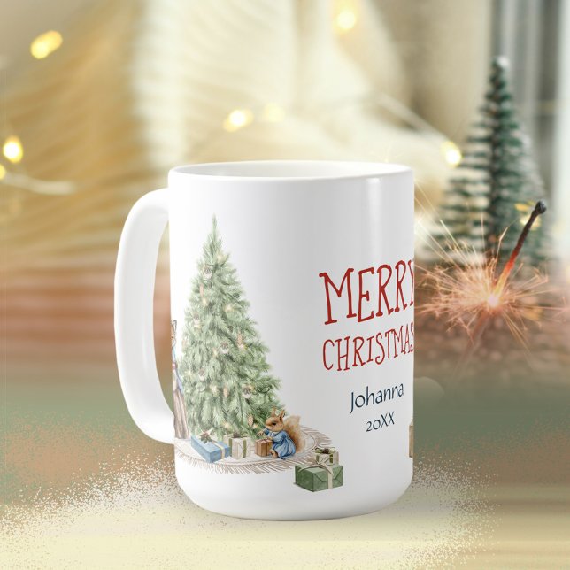 Mug Merry Christmas Nostalgic Cute Animals Memory (Merry Christmas Nostalgic Cute Animals Memory Coffee Mug ©Susanne Sachers - Sunny Mind 🌞)