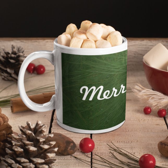 Mug Merry Christmas Pine Tree Close (Merry Christmas Pine Tree Close Up Coffee Mug)