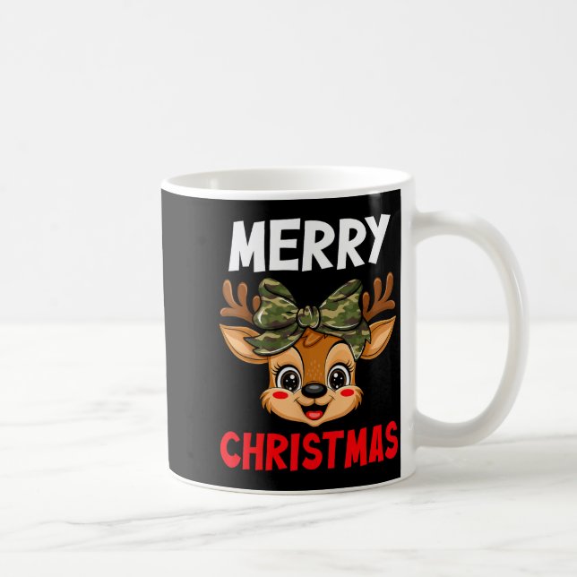 Mug Merry Christmas Reindeer Girls Kids Camo Bow Pajam (Droite)