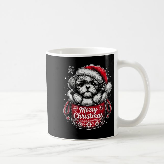 Mug Merry Christmas Shih Tzu Graphic Tee  (Droite)