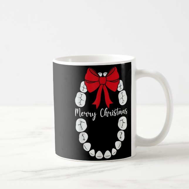 Mug Merry Christmas Teeth Wreath Dental Christmas Shir (Droite)