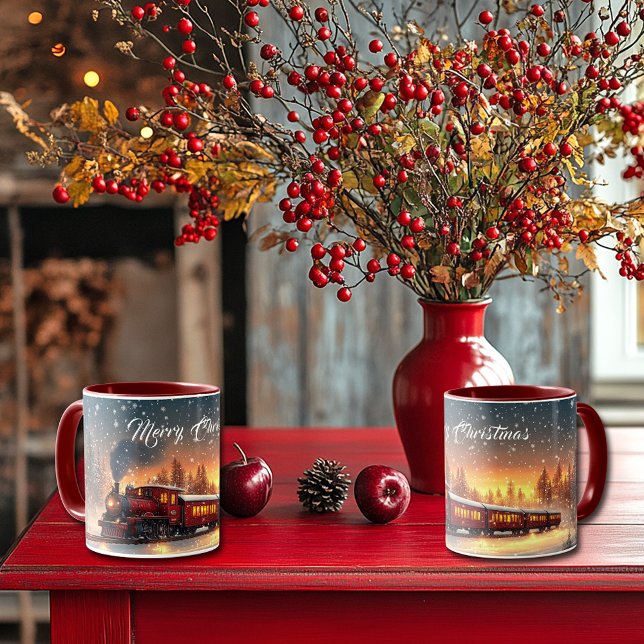 Mug Merry Christmas Train  Snowflakes Bright Lights (Créateur téléchargé)