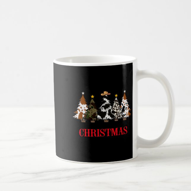 Mug Merry Christmas Tree Western Cowhide Xmas Cowboy F (Droite)